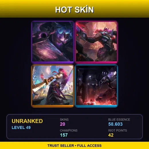VN | PROJECT: Gangplank | Dark Star Shaco | Battle Academia Yone | Mecha Malphite | 20 Skin | 157 Champ | Lv49