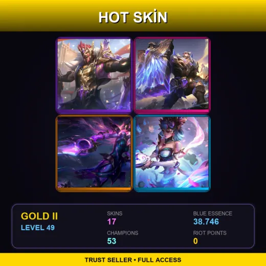 LAS | Victorious Draven | Victorious Braum | Dark Cosmic Diana | Spirit Blossom Evelynn | 17 Skin | 53 Champ | Gold II | Lv49