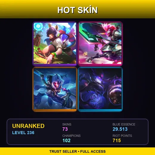 BR | Cosmic Blade Master Yi | High Noon Talon | High Noon Urgot | Star Guardian Soraka | 73 Skin | 102 Champ | Lv236