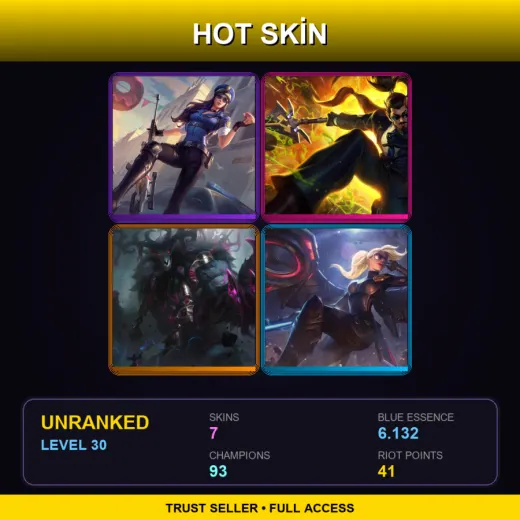 EUW | Officer Caitlyn | Secret Agent Xin Zhao | The Thousand-Pierced Bear | Riot Kayle | 7 Skin | 93 Champ | Lv30