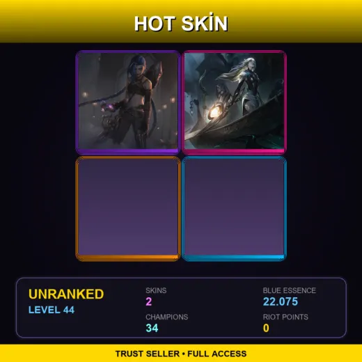 EUW | Arcane Enemy Jinx | Sentinel Diana | 2 Skin | 34 Champ | Lv44