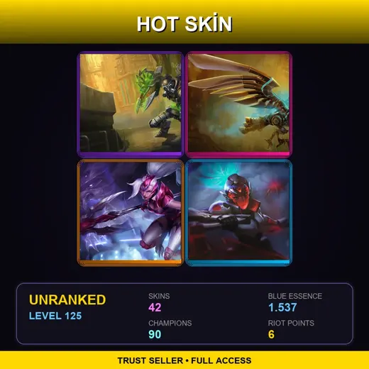 SG | Hextech Singed | Hextech Anivia | Challenger Nidalee | PROJECT: Akali | 42 Skin | 90 Champ | Lv125