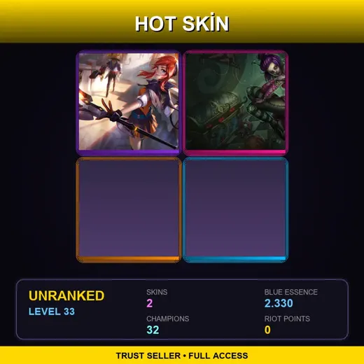 EUW | Battle Academia Lux | Sewn Chaos Orianna | 2 Skin | 32 Champ | Lv33