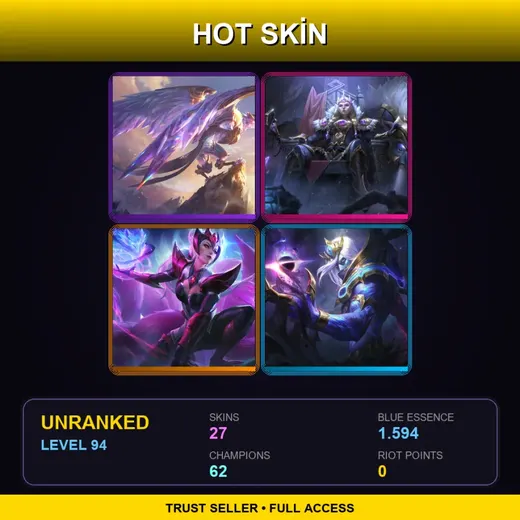 LAS | Victorious Anivia | Victorious Sejuani | Challenger Ahri | Cosmic Devourer Vladimir | 27 Skin | 62 Champ | Lv94 — Monster Tamer Veigar
