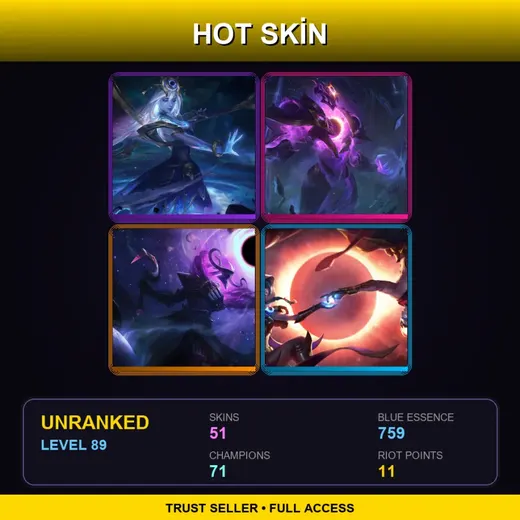 SG | Spirit Blossom Yasuo | PROJECT: Akali | Cosmic Lux | Dark Star Xerath | 51 Skin | 71 Champ | Lv89