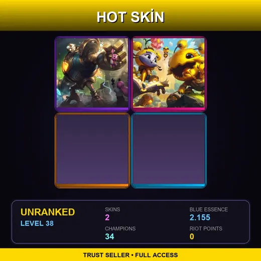 EUW | Victorious Blitzcrank | Bee'Maw | 2 Skin | 34 Champ | Lv38