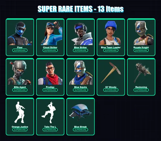 [PS4/PS5/XBOX/PC] | Fixer | Cloud Striker | Blue Striker | Blue Team Leader | Royale Knight | 52 skin | 75 pickaxe | 58 emote | 69 glider | Lv1083