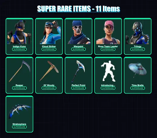 [PC/XBOX/PSN] | Indigo Kuno | Ghoul Trooper | Midas | Cloud Striker | Warpaint | 53 skin | 92 pickaxe | 73 emote | 90 glider | Lv1631