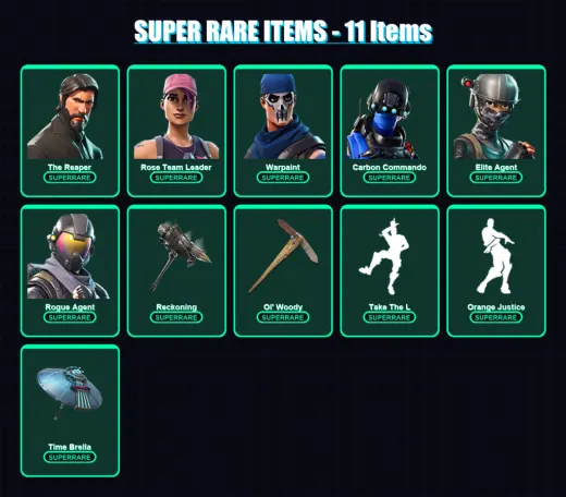 [PC/XBOX] | The Reaper | Rose Team Leader | Warpaint | Carbon Commando | Elite Agent | 91 skin | 62 pickaxe | 80 emote | 72 glider | Lv796