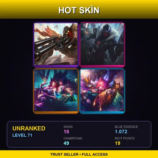 LAS | High Noon Jhin | PROJECT: Jhin | Star Guardian Xayah | Elderwood Xayah | 18 Skin | 49 Champ | Lv71