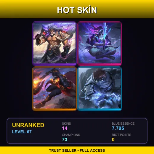 EUW | Victorious Tryndamere | Spirit Blossom Master Yi | Lunar Beast Darius | Northern Storm Volibear | 14 Skin | 73 Champ | Lv67