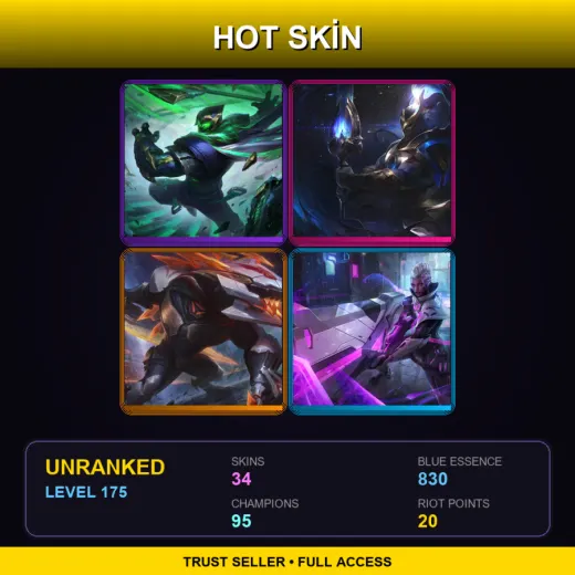 BR | Conqueror Jax | Cosmic Defender Xin Zhao | PROJECT: Renekton | PROJECT: Senna | 34 Skin | 95 Champ | Lv175