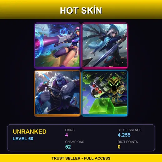 LAN | Arcade Caitlyn | Enduring Sword Talon | Frozen Prince Mundo | Final Boss Veigar | 4 Skin | 52 Champ | Lv60 — Frozen Prince Mundo