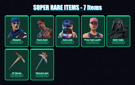 [PC/PSN] | Warpaint | Travis Scott | Astro Jack | Rose Team Leader | Darth Vader | 40 skin | 41 pickaxe | 30 emote | 36 glider | Lv493