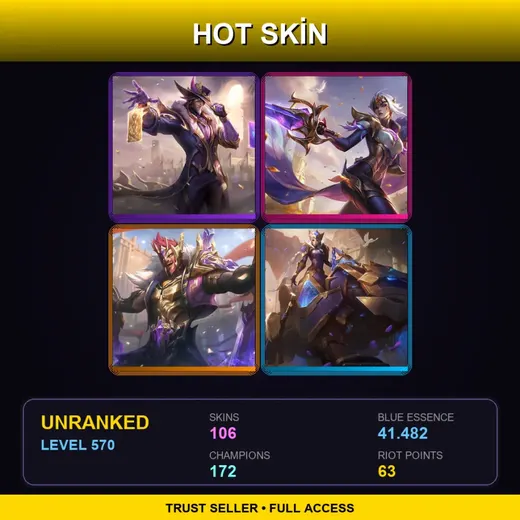 BR | Victorious Twisted Fate | Victorious Fiora | Victorious Draven | Hextech Sejuani | 106 Skin | 172 Champ | Lv570