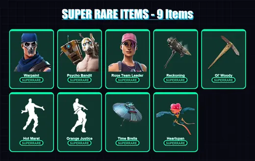 [PC/XBOX/PSN] | Warpaint | Psycho Bandit | Rose Team Leader | Deadpool | Dire | 32 skin | 32 pickaxe | 46 emote | 37 glider | Lv450