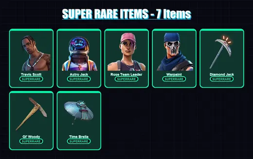 [PC/XBOX/PSN] | Travis Scott | Astro Jack | Rose Team Leader | Warpaint | Joltara | 89 skin | 88 pickaxe | 66 emote | 77 glider | Lv1150