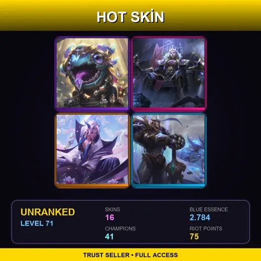 LAN | Victorious Kog'Maw | Victorious Sejuani | Spirit Blossom Yone | God-King Garen | 16 Skin | 41 Champ | Lv71