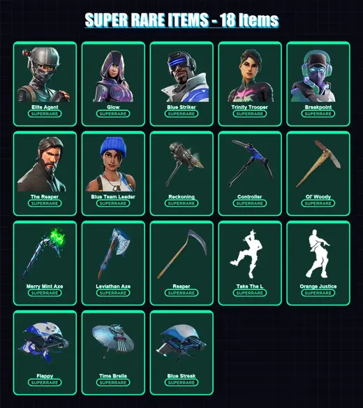 [PC/XBOX/PSN] | Elite Agent | Glow | Blue Striker | Trinity Trooper | Breakpoint | 211 skin | 191 pickaxe | 120 emote | 132 glider | Lv2215