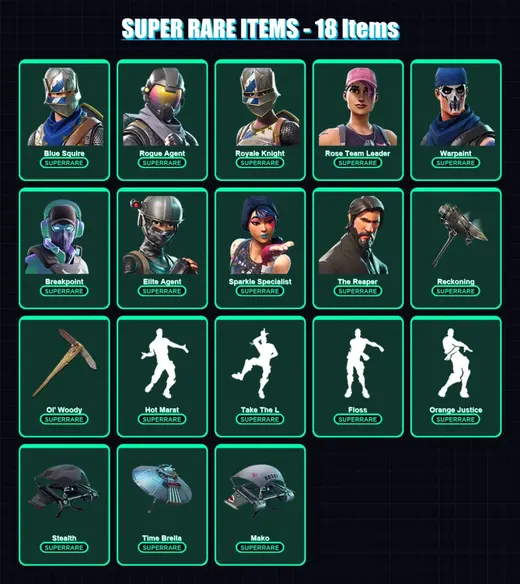 [PC] | Blue Squire | Rogue Agent | Royale Knight | Rose Team Leader | Warpaint | 155 skin | 162 pickaxe | 131 emote | 140 glider | Lv1528