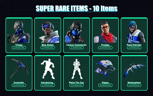[PC/XBOX] | Trilogy | Blue Striker | Carbon Commando | Prodigy | Point Patroller | 7 skin | 10 pickaxe | 10 emote | 11 glider | Lv107
