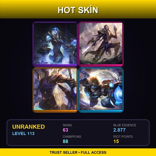 LAS | Victorious Lucian | Victorious Aatrox | Cosmic Queen Ashe | Dark Star Jarvan IV | 63 Skin | 88 Champ | Lv113