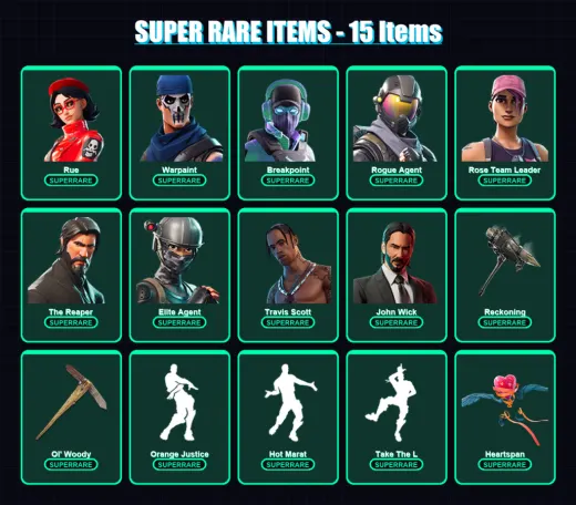 [PS4/PS5/XBOX/PC] | Rue | Warpaint | Breakpoint | Rogue Agent | Rose Team Leader | 181 skin | 234 pickaxe | 217 emote | 159 glider | Lv2407