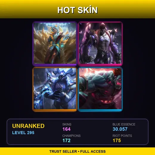 LAN | Prestige Heavenscale Ezreal | Prestige Empyrean K'Sante | Prestige DRX Aatrox | Hextech Sion | 164 Skin | 172 Champ | Lv295