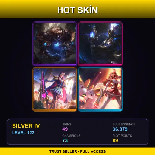 NA | Hextech Galio | Cosmic Defender Xin Zhao | Battle Academia Caitlyn | Star Guardian Miss Fortune | 49 Skin | 73 Champ | Silver IV | Lv122