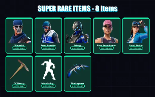 [PC/XBOX/PSN] | Warpaint | Point Patroller | Trilogy | Rose Team Leader | Cloud Striker | 105 skin | 107 pickaxe | 88 emote | 78 glider | Lv978