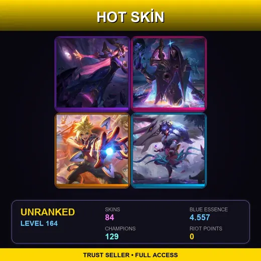 VN | Battle Academia Ezreal | Dark Cosmic Lissandra | Spirit Blossom Kindred | High Noon Varus | 84 Skin | 129 Champ | Lv164