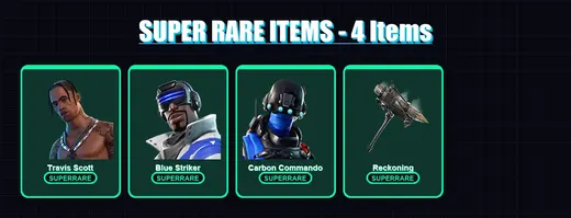 [PC] | Travis Scott | Blue Striker | Carbon Commando | Rox | Catalyst | 28 skin | 23 pickaxe | 28 emote | 28 glider | Lv317 — Game account