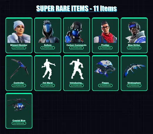 [PC/XBOX] | Blizzard Bomber | Sultura | Carbon Commando | Prodigy | Blue Striker | 102 skin | 126 pickaxe | 129 emote | 127 glider | Lv2192