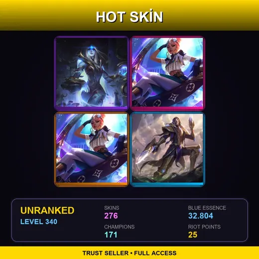 NA | Prestige True Damage Qiyana (2022) | Prestige True Damage Qiyana | Victorious Lucian | Hextech Annie | 276 Skin | 171 Champ | Lv340