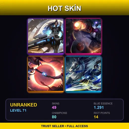 SG | Pulsefire Caitlyn | Star Guardian Poppy | Star Guardian Lux | Dark Star Varus | 49 Skin | 80 Champ | Lv71