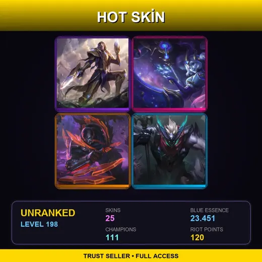 LAS | Victorious Lucian | Cosmic Destiny Nami | PROJECT: Pyke | Dragon Knight Mordekaiser | 25 Skin | 111 Champ | Lv198