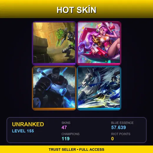 VN | Hextech Singed | PROJECT: Warwick | Arcade Miss Fortune | PROJECT: Ashe | 47 Skin | 119 Champ | Lv155 — LoL account