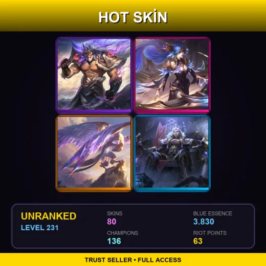 OCE | Victorious Tryndamere | Victorious Sona | Victorious Anivia | Victorious Sejuani | 80 Skin | 136 Champ | Lv231