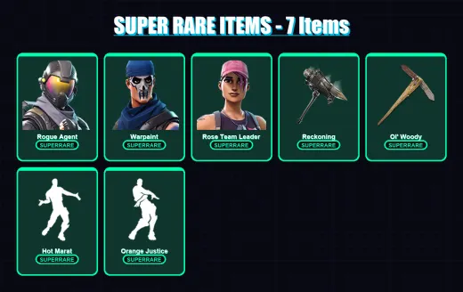 [PC/XBOX/PSN] | Rogue Agent | Warpaint | Rose Team Leader | Enforcer | Hybrid | 38 skin | 27 pickaxe | 29 emote | 33 glider | Lv403
