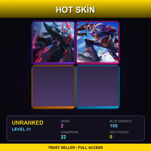 EUW | PROJECT: Mordekaiser | Whistler Village Twitch | 2 Skin | 22 Champ | Lv31
