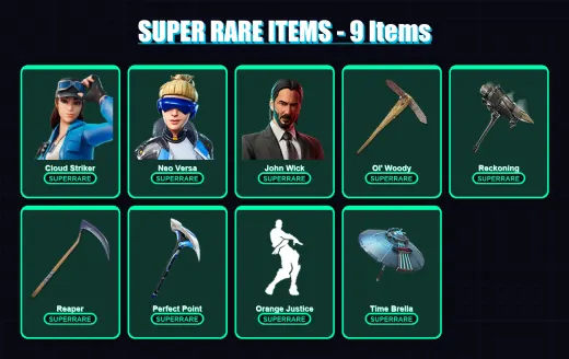 [PS4/PS5/XBOX/PC] | Lara Croft | Cloud Striker | Neo Versa | John Wick | Rox | 145 skin | 150 pickaxe | 131 emote | 133 glider | Lv1977