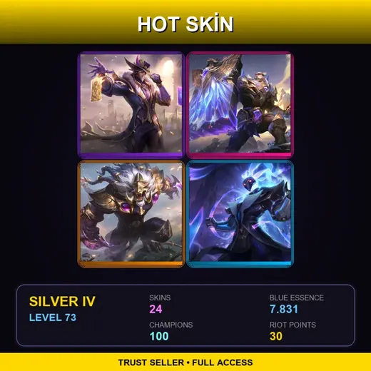 BR | Victorious Twisted Fate | Victorious Braum | Victorious Rengar | Pulsefire Thresh | 24 Skin | 100 Champ | Silver IV | Lv73 — LoL account