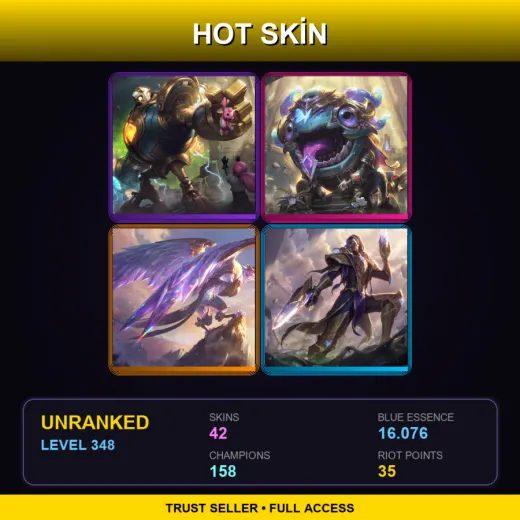 LAN | Victorious Blitzcrank | Victorious Kog'Maw | Victorious Anivia | Victorious Lucian | 42 Skin | 158 Champ | Lv348