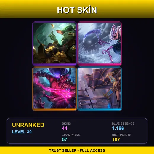 EUW | Kingpin Twitch | Dark Candy Fiddlesticks | Dark Crystal Ryze | Warrior Princess Sivir | 44 Skin | 57 Champ | Lv30
