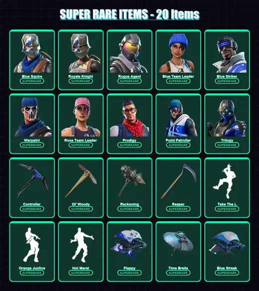 [PC/XBOX/PSN] | Blue Squire | Royale Knight | Rogue Agent | Blue Team Leader | Blue Striker | 121 skin | 96 pickaxe | 92 emote | 83 glider | Lv1237 — Game account
