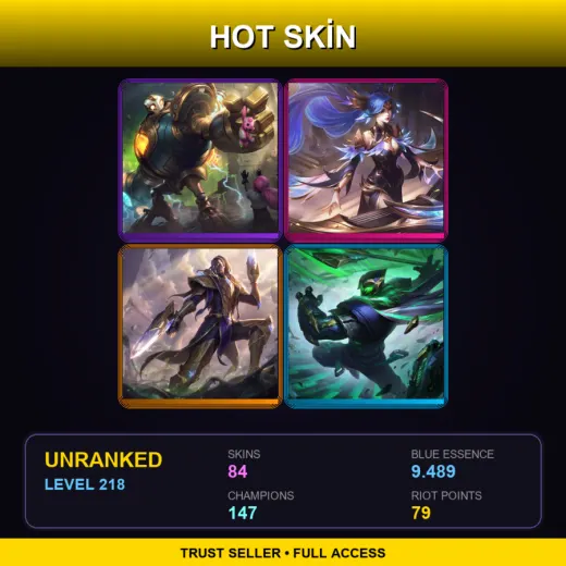 LAS | Victorious Blitzcrank | Victorious Sona | Victorious Lucian | Conqueror Jax | 84 Skin | 147 Champ | Lv218