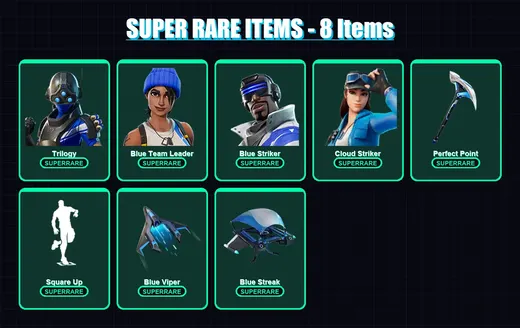 [PS4/PS5/XBOX/PC] | Trilogy | Blue Team Leader | Blue Striker | Cloud Striker | Mandalorian | 9 skin | 8 pickaxe | 10 emote | 12 glider | Lv122