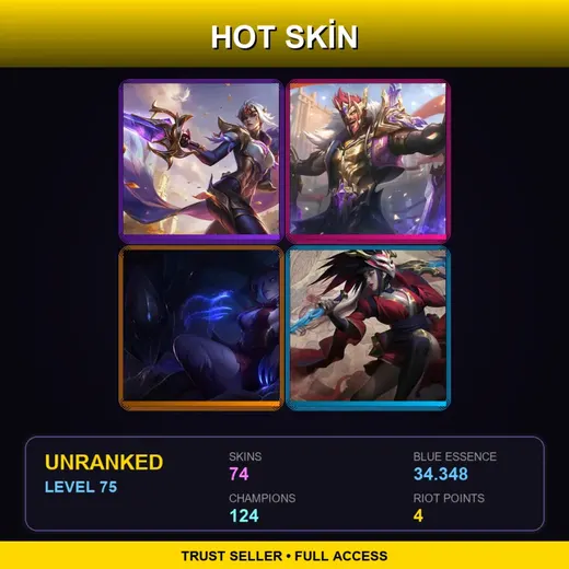 EUNE | Victorious Fiora | Victorious Draven | Blood Moon Elise | Blood Moon Akali | 74 Skin | 124 Champ | Lv75