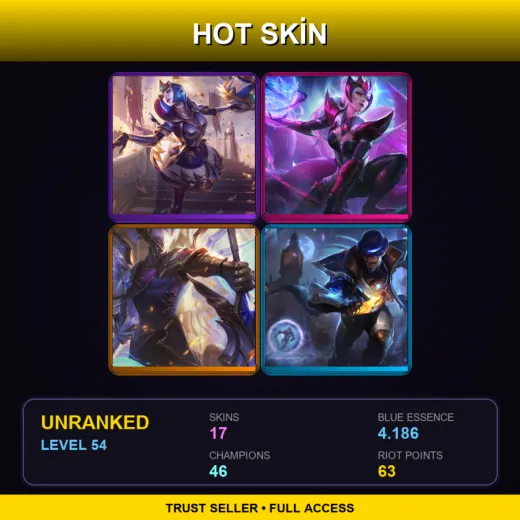 LAN | Victorious Orianna | Challenger Ahri | Victorious Aatrox | Pulsefire Twisted Fate | 17 Skin | 46 Champ | Lv54