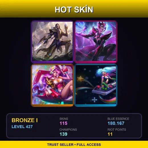 LAN | Victorious Lucian | Challenger Ahri | Cosmic Blade Master Yi | Cosmic Charger Hecarim | 115 Skin | 139 Champ | Bronze I | Lv427
